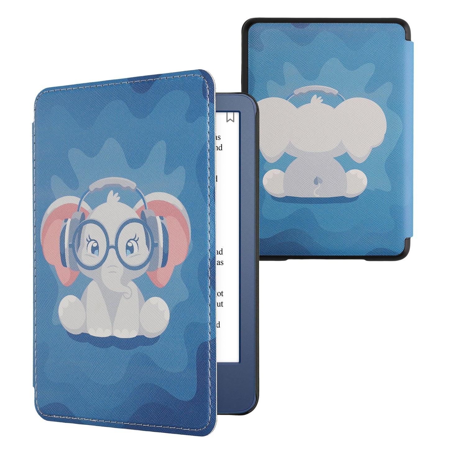 kwmobile Schutzhülle für Amazon Kindle (2022/2024) Hülle - eReader Flip Case mit Auto Sleep Funktion - Bibliothek Motto