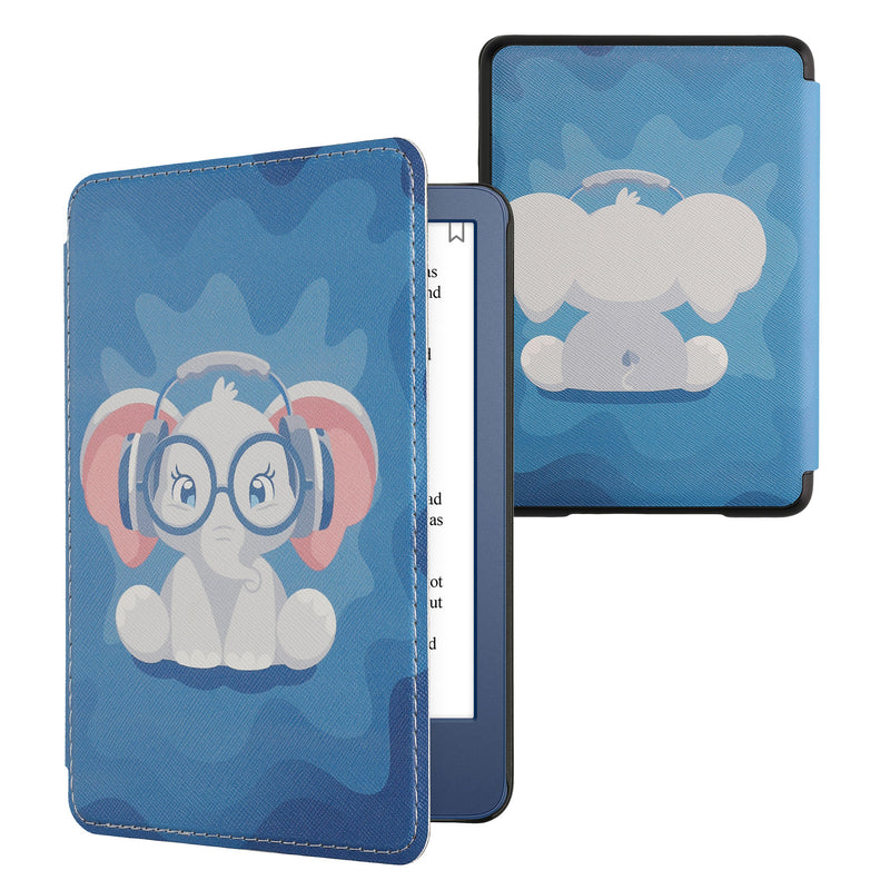 kwmobile Schutzhülle für Amazon Kindle (2022/2024) Hülle - eReader Flip Case mit Auto Sleep Funktion - Bibliothek Motto
