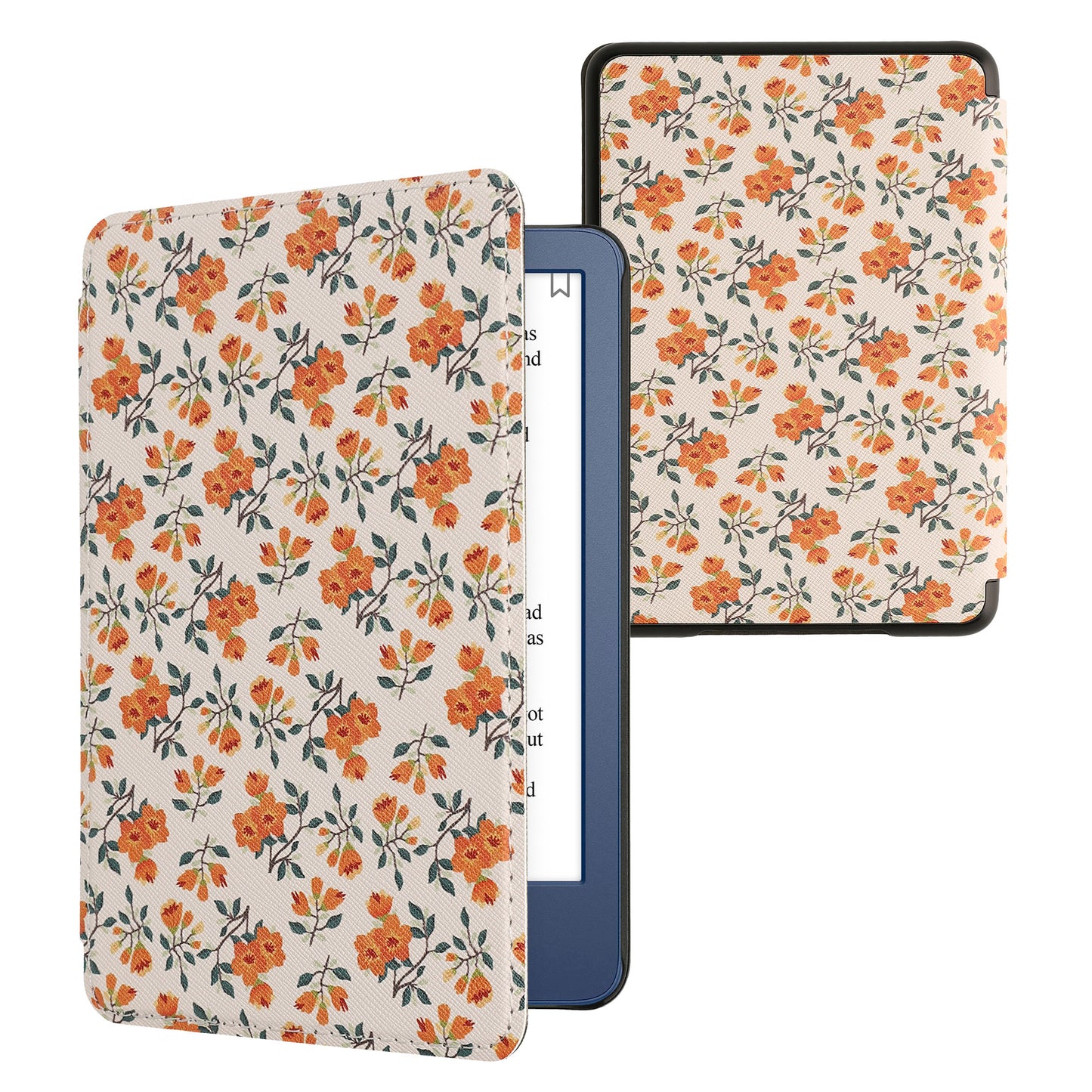 kwmobile Schutzhülle für Amazon Kindle (2022/2024) Hülle - eReader Flip Case mit Auto Sleep Funktion - Bibliothek Motto
