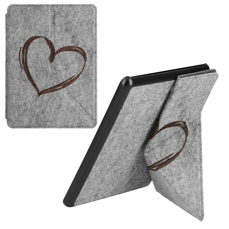 kwmobile Filz Hülle kompatibel mit Amazon Kindle Paperwhite 11. Generation 2021 - Cover eReader Case mit Standfunktion Magnetverschluss