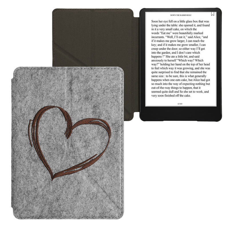 kwmobile Filz Hülle kompatibel mit Amazon Kindle Paperwhite 11. Generation 2021 - Cover eReader Case mit Standfunktion Magnetverschluss
