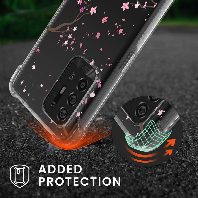 kwmobile Necklace Case kompatibel mit Oppo A94 (5G) Hülle Silikon Cover mit Handykette Kirschblütenblätter