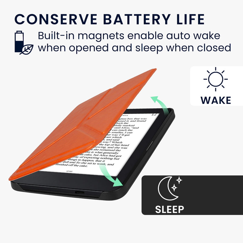 kwmobile Schutzhülle für Kobo Clara 2E / Tolino Shine 4 Hülle - eReader Klapphülle mit Auto Sleep Funktion - Cover mit Ständer