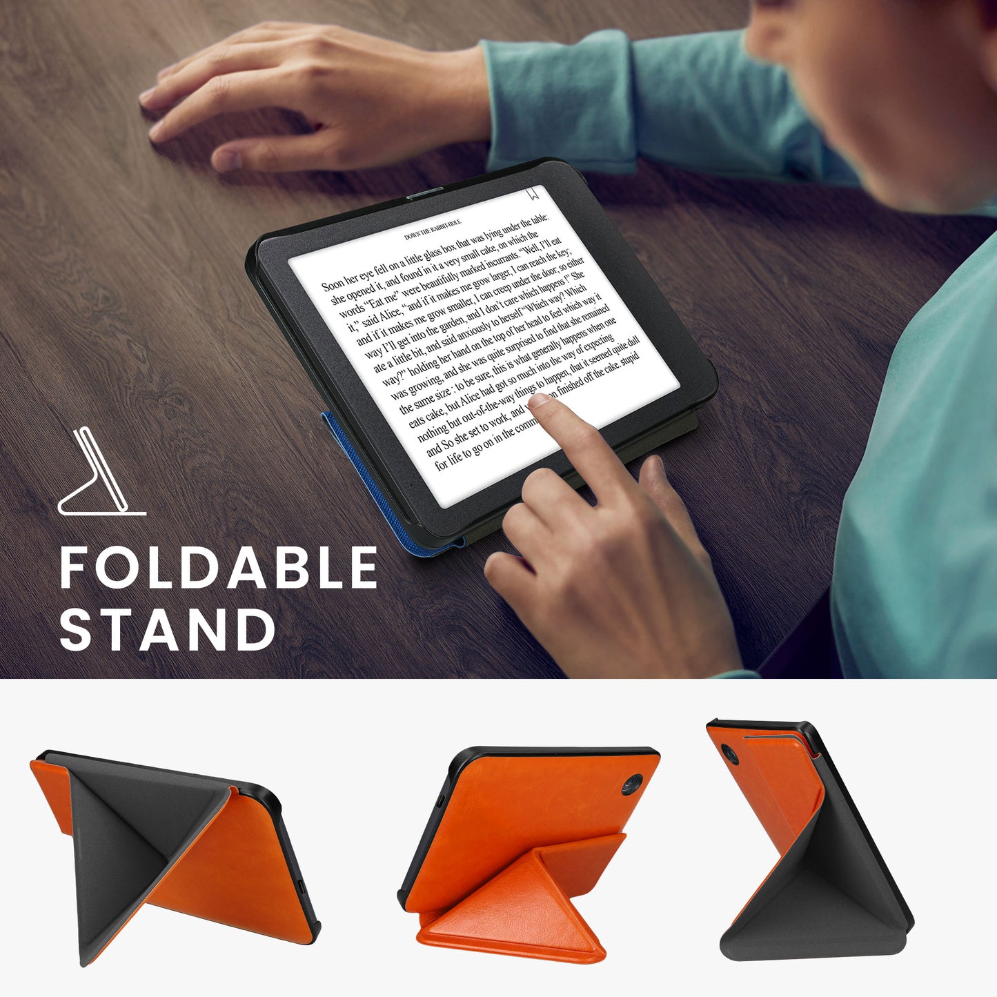 kwmobile Schutzhülle für Kobo Clara 2E / Tolino Shine 4 Hülle - eReader Klapphülle mit Auto Sleep Funktion - Cover mit Ständer