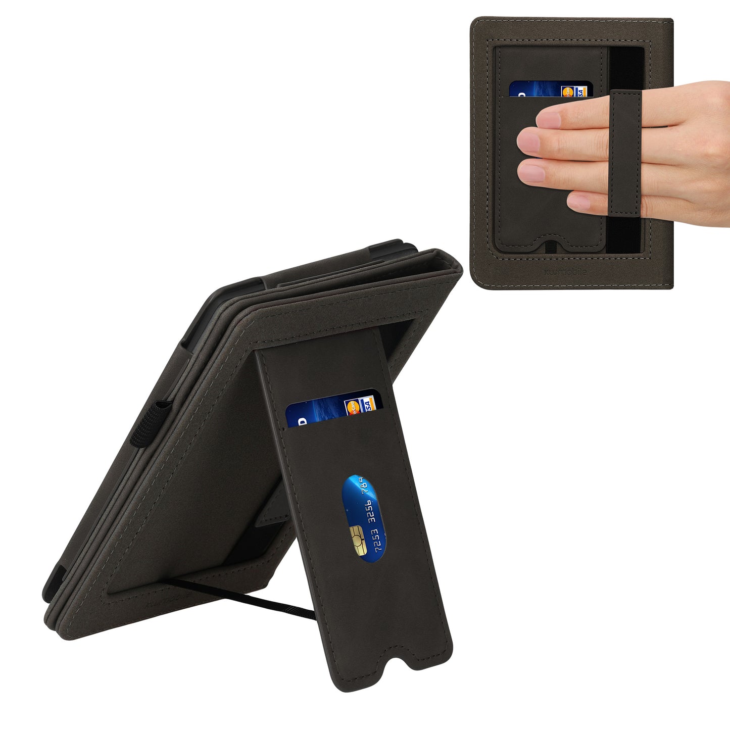 kwmobile Flip Hülle kompatibel mit Kobo Clara 2E / Tolino Shine 4 - Handschlaufe - Cover