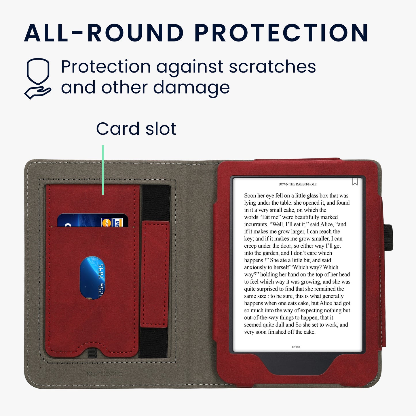 kwmobile Flip Hülle kompatibel mit Kobo Clara 2E / Tolino Shine 4 - Handschlaufe - Cover