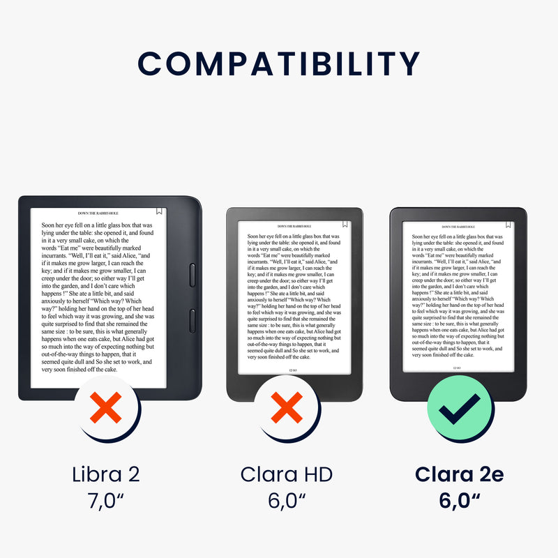 kwmobile Schutzhülle kompatibel mit Kobo Clara 2E / Tolino Shine 4 Flip Hülle - Cover mit Handschlaufe