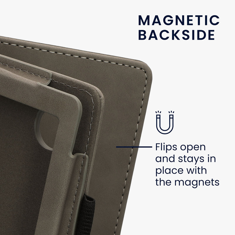kwmobile Schutzhülle kompatibel mit Kobo Clara 2E / Tolino Shine 4 Flip Hülle - Cover mit Handschlaufe