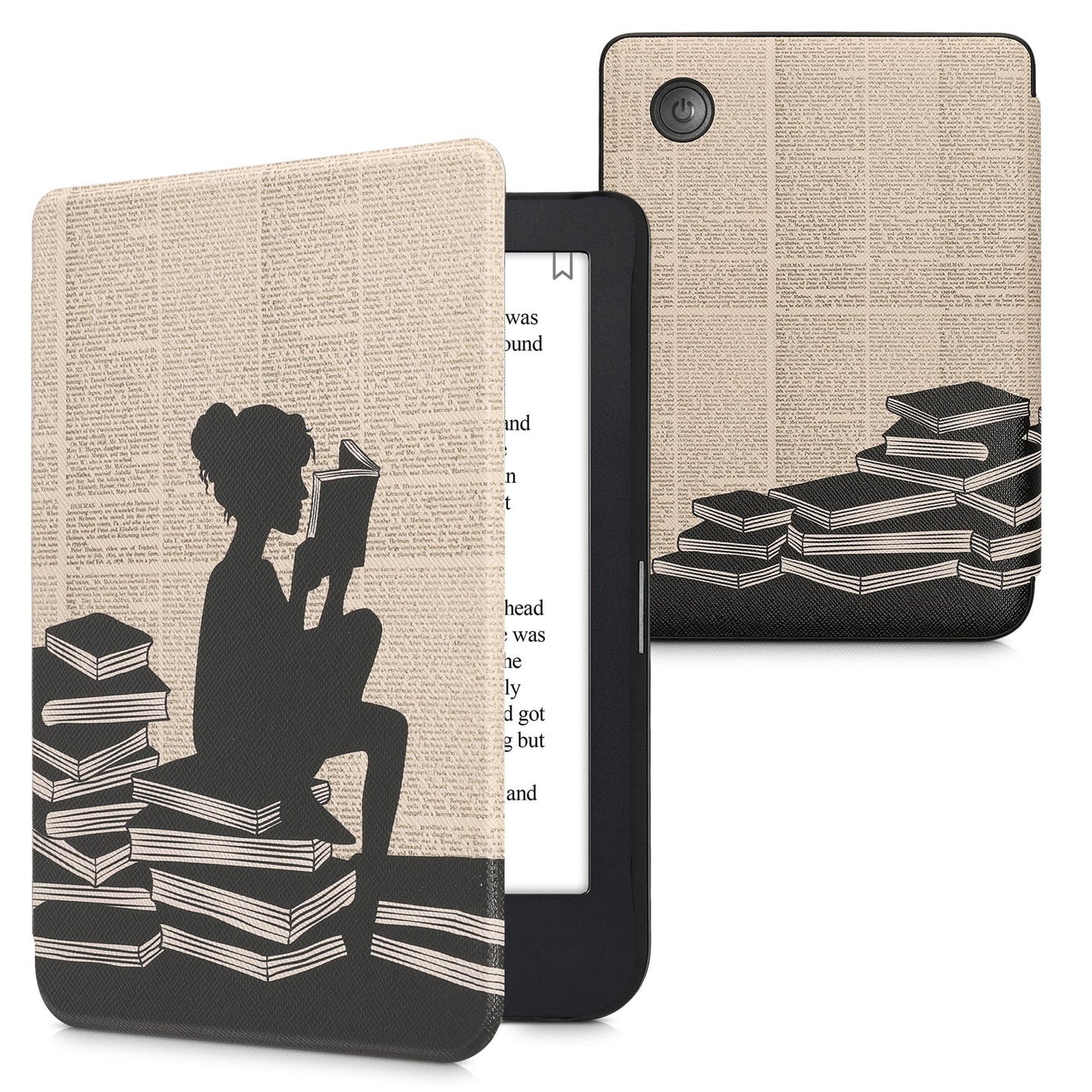 kwmobile Schutzhülle für Kobo Clara 2E / Tolino Shine 4 Hülle - eReader Flip Case mit Auto Sleep Funktion