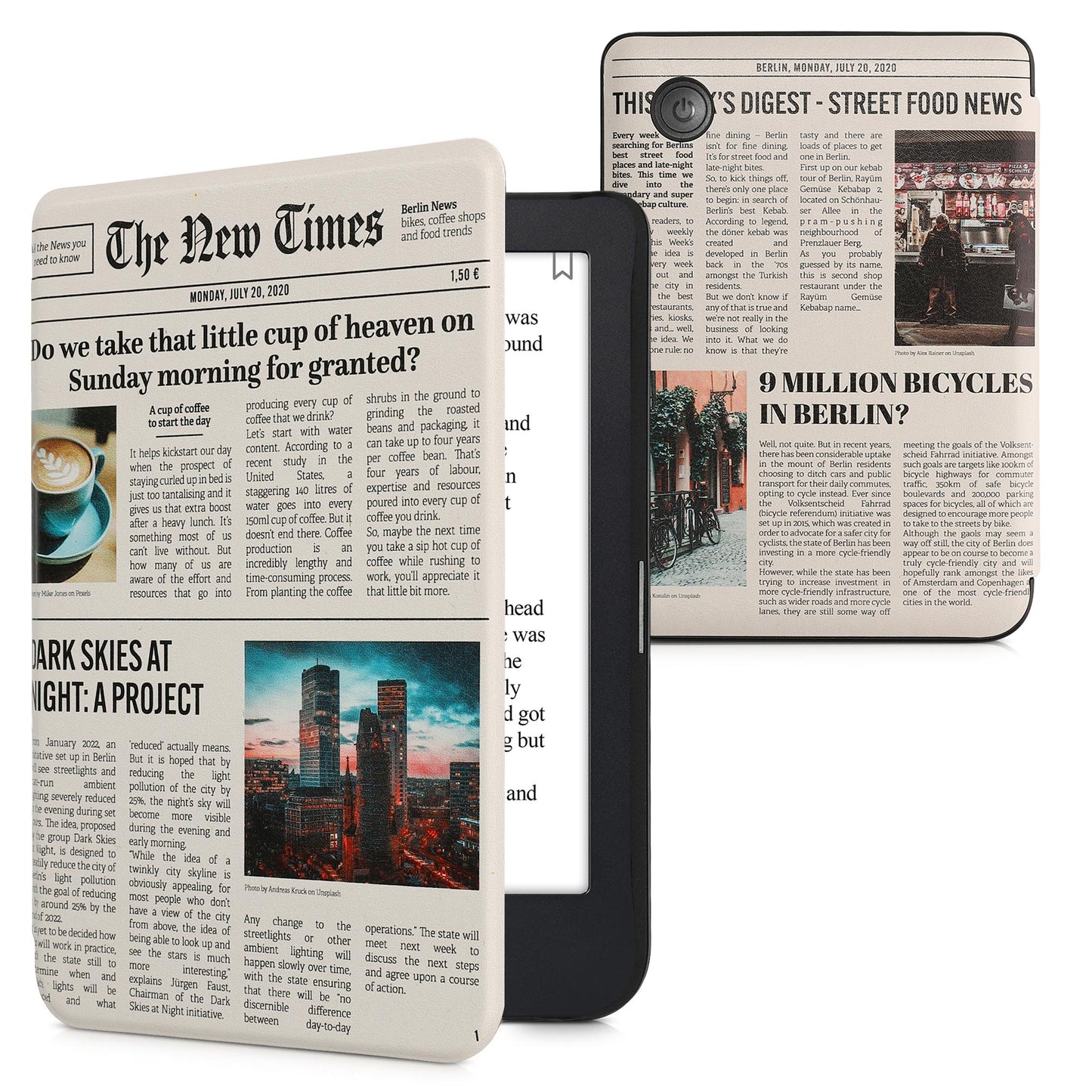 kwmobile Schutzhülle für Kobo Clara 2E / Tolino Shine 4 Hülle - eReader Flip Case mit Auto Sleep Funktion