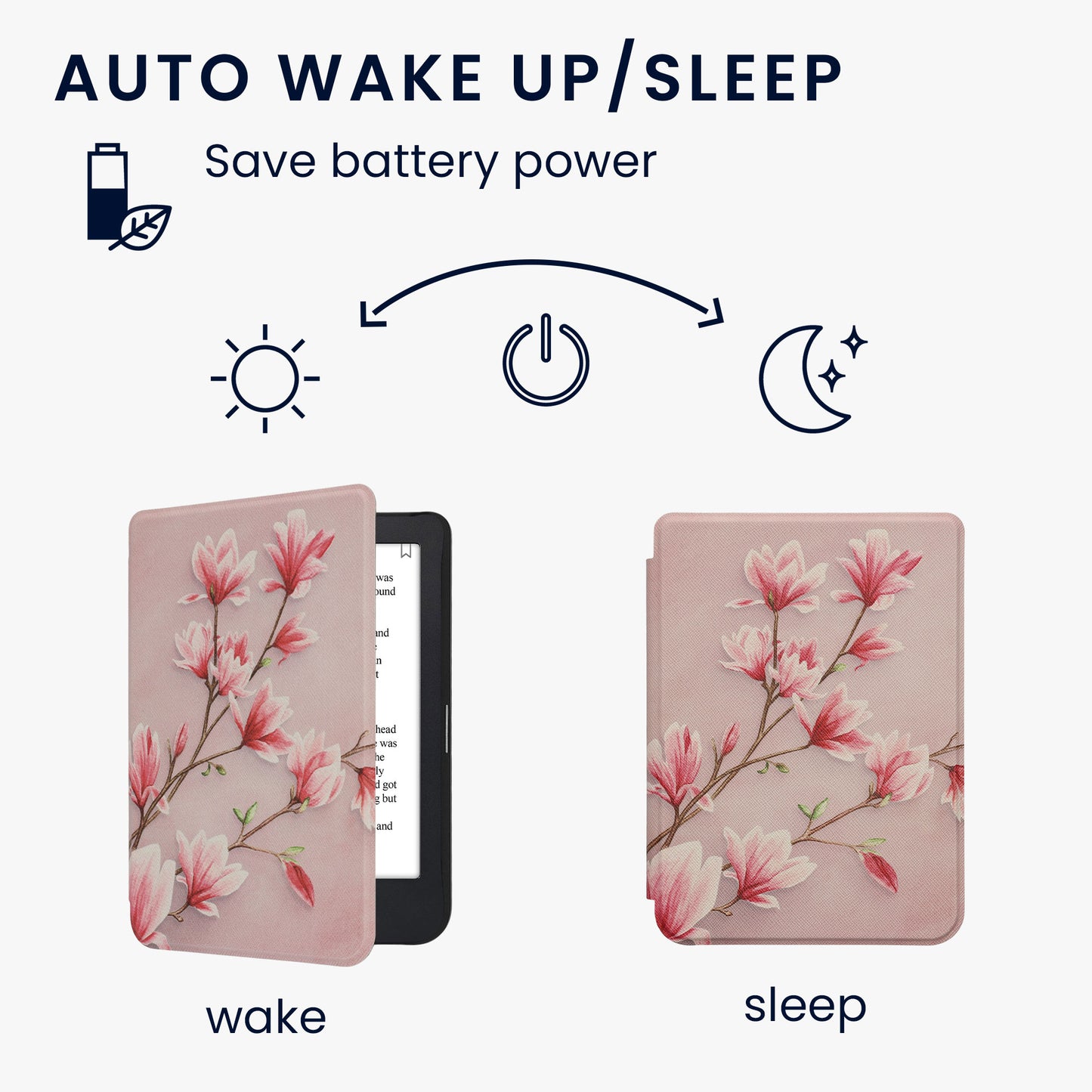 kwmobile Schutzhülle für Kobo Clara 2E / Tolino Shine 4 Hülle - eReader Flip Case mit Auto Sleep Funktion
