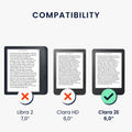 kwmobile Schutzhülle für Kobo Clara 2E / Tolino Shine 4 Hülle - eReader Flip Case mit Auto Sleep Funktion