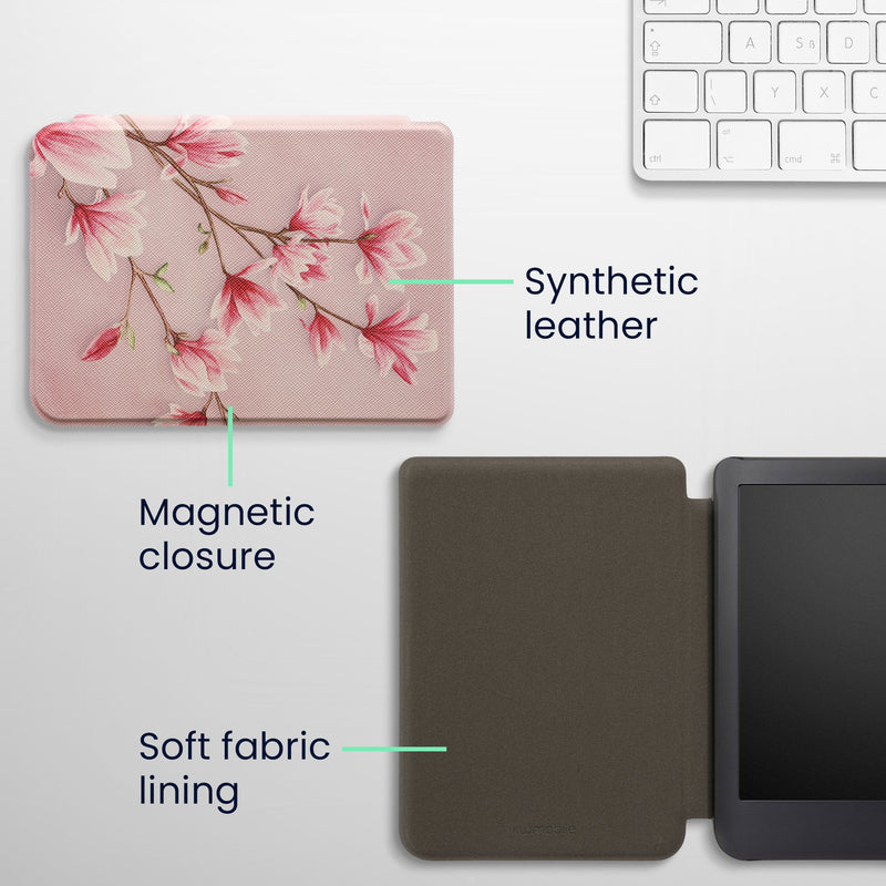 kwmobile Schutzhülle für Kobo Clara 2E / Tolino Shine 4 Hülle - eReader Flip Case mit Auto Sleep Funktion