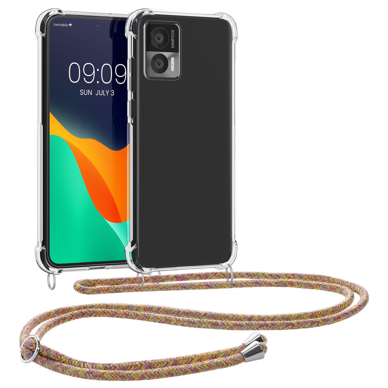 kwmobile Necklace Case kompatibel mit Motorola Edge 30 Neo Hülle Silikon Cover mit Handykette Band Handyhülle