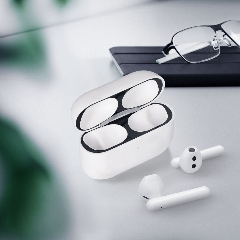kwmobile Staubschutz Sticker kompatibel mit Apple Airpods Pro 2 Metallstaub Schutz Aufkleber Skins