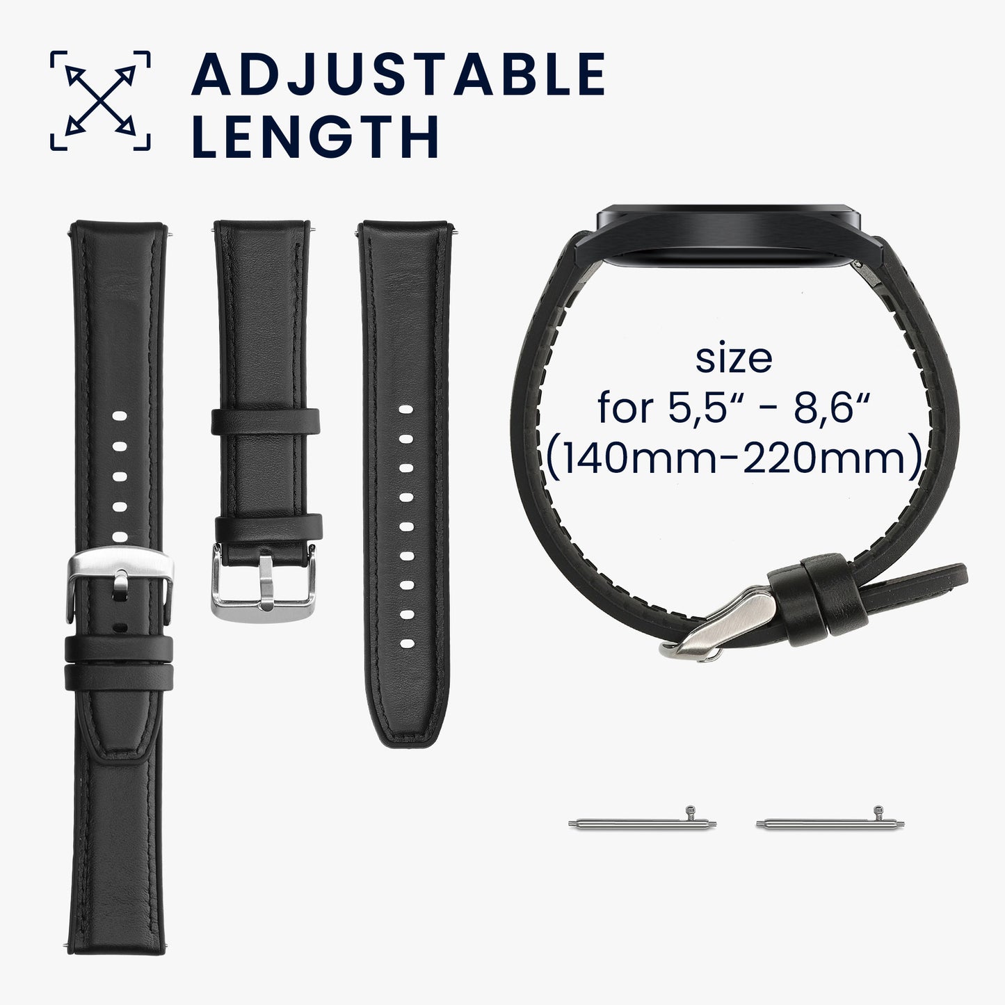 kwmobile Uhrenarmband für Xiaomi Watch S4 / S4 Sport / S3 / S2 / Watch S1 Active / Watch 5 Active Armband - Ersatzarmband für Fitnesstracker mit Uhrenverschluss - Wechselarmband Smartwatch