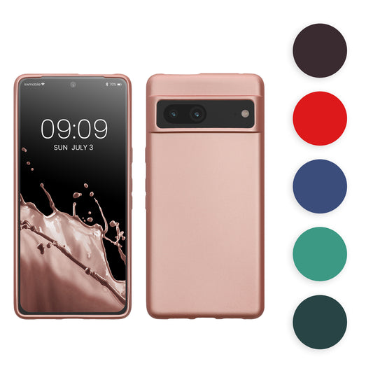 kwmobile Case kompatibel mit Google Pixel 7 Hülle - Schutzhülle aus Silikon metallisch schimmernd - Handyhülle Metallic Arctic Berry Metallic Arctic Berry  