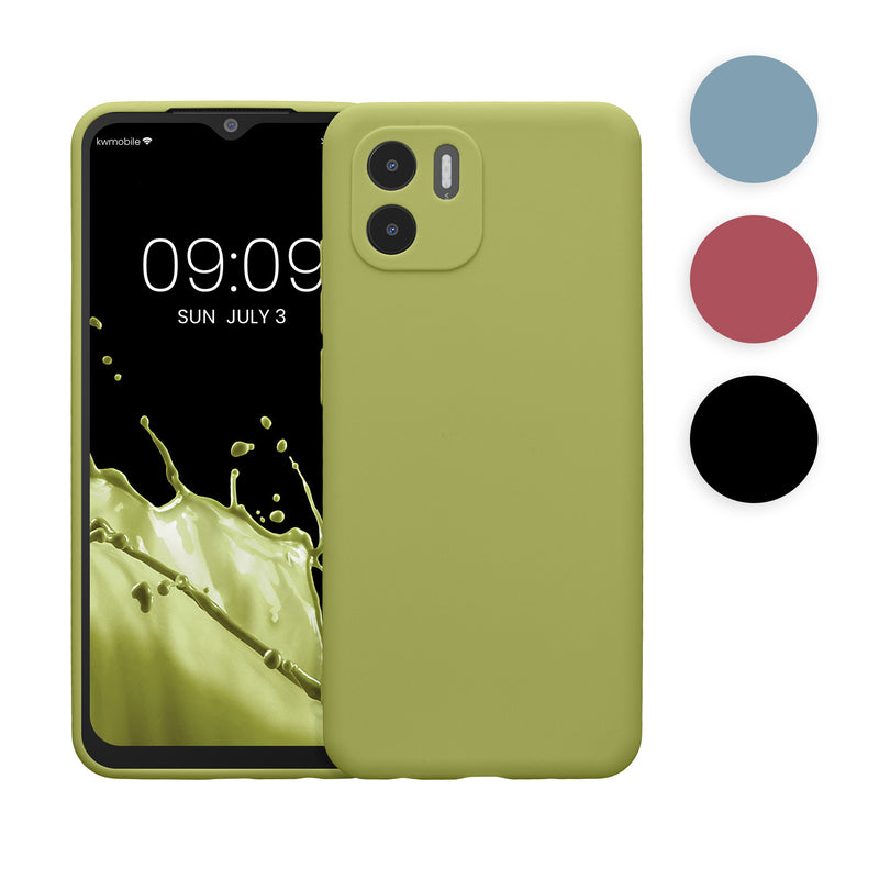 kwmobile Handyhülle kompatibel mit Xiaomi Redmi A1 Hülle - Handy Case aus weichem Silikon in Schwarz matt Schwarz matt  