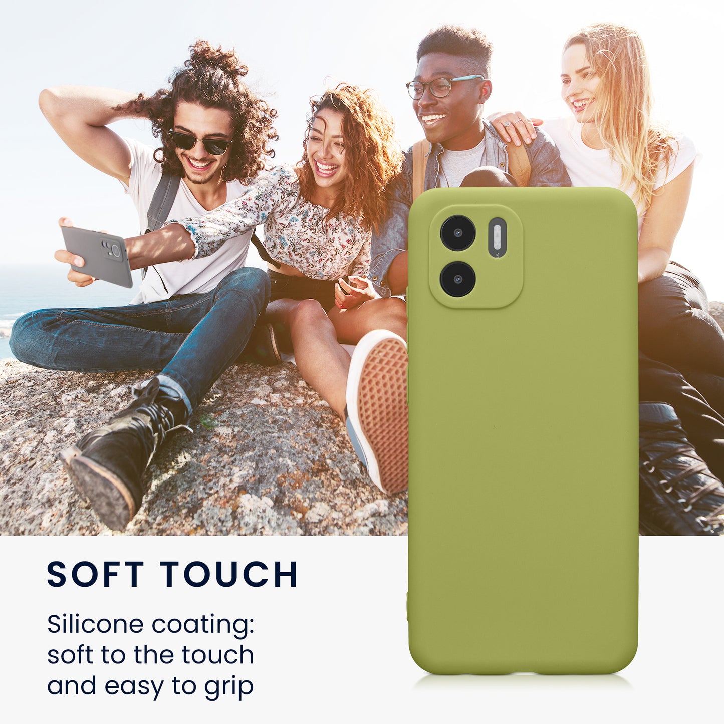 kwmobile Handyhülle für Xiaomi Redmi A1 Hülle - weiches Handy Silikon Case - Schutzhülle Cover