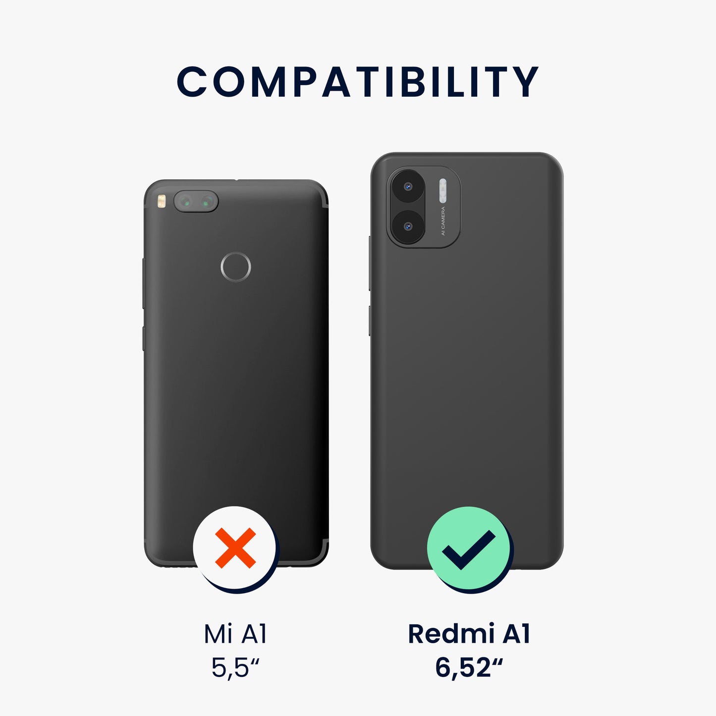 kwmobile Handyhülle für Xiaomi Redmi A1 Hülle - weiches Handy Silikon Case - Schutzhülle Cover
