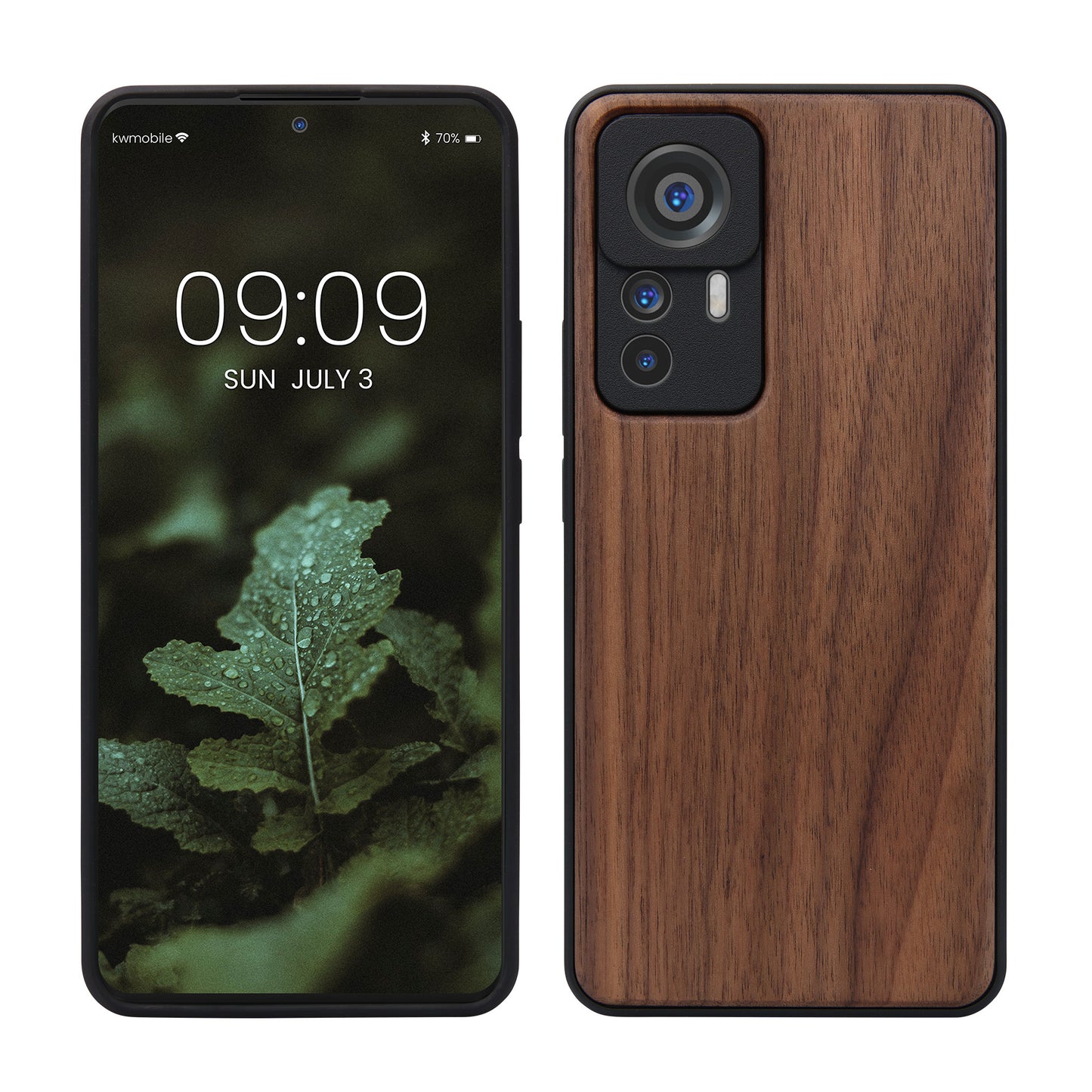Holzhülle mit TPU Bumper für Xiaomi 12T / 12T Pro Kirschholz