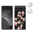 kwmobile Case kompatibel mit Google Pixel 6a - Hülle Silikon transparent Wildblumen Ranke Mehrfarbig Transparent Mehrfarbig  [dsg03]