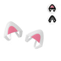 kwmobile 2x Katzenohren Aufsatz kompatibel mit Overear Headphone - Deko Accessoire für Kopfhörer Breite 2,5 bis 3,8 cm - Katzenkopfhörer Set - Schwarz Grau Schwarz  [dsg03]