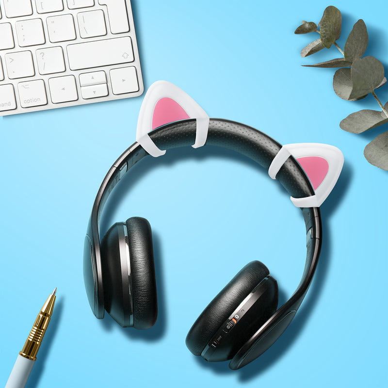 kwmobile Katzenohren Aufsatz kompatibel mit Overear Headphone Deko Accessoire für Kopfhörer Breite 2,5 bis 3,8 cm Katzenkopfhörer Set