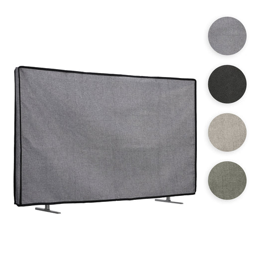 kwmobile 65" TV Abdeckung Indoor - Fernseher Hülle Bildschirmschutz Abdeckung - TV Bildschirm Staubschutzhülle - Fernsehabdeckung - Leinen Dunkelgrau Dunkelgrau  