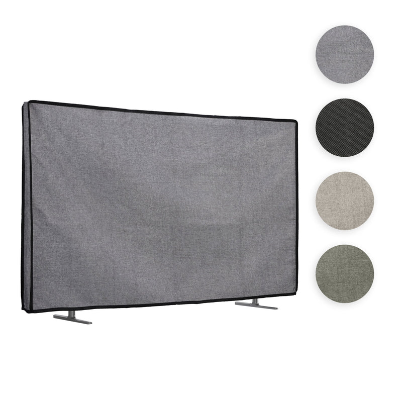 kwmobile 65" TV Abdeckung Indoor - Fernseher Hülle Bildschirmschutz Abdeckung - TV Bildschirm Staubschutzhülle - Fernsehabdeckung - Leinen Dunkelgrau Dunkelgrau  
