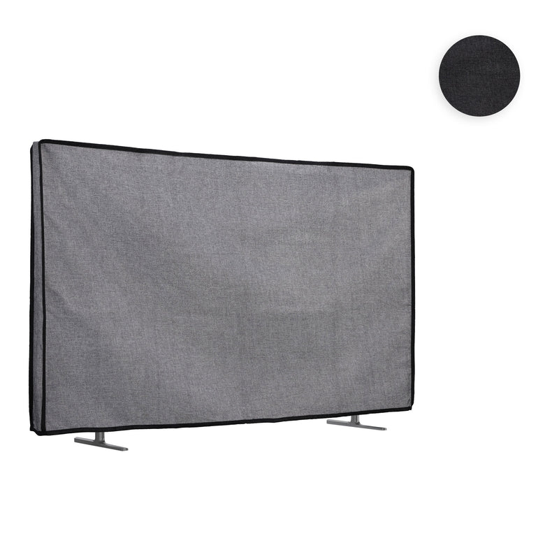 kwmobile 75" TV Abdeckung Indoor - Fernseher Hülle Bildschirmschutz Abdeckung - TV Bildschirm Staubschutzhülle - Fernsehabdeckung - Leinen Schwarz Schwarz  