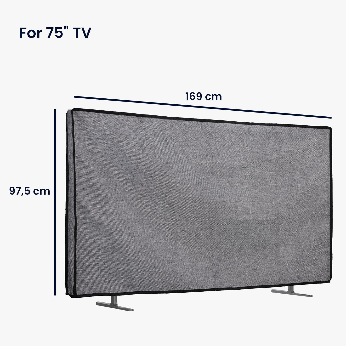 kwmobile 75" TV Abdeckung Indoor - Fernseher Hülle Bildschirmschutz Abdeckung - TV Bildschirm Staubschutzhülle - Fernsehabdeckung