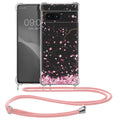 kwmobile Necklace Case kompatibel mit Google Pixel 7 Hülle Silikon Cover mit Handykette Kirschblütenblätter