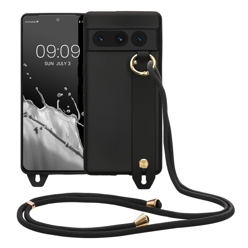kwmobile Hülle kompatibel mit Google Pixel 7 Pro - Handyhülle mit Schlaufe Ring - Handy Cover Case