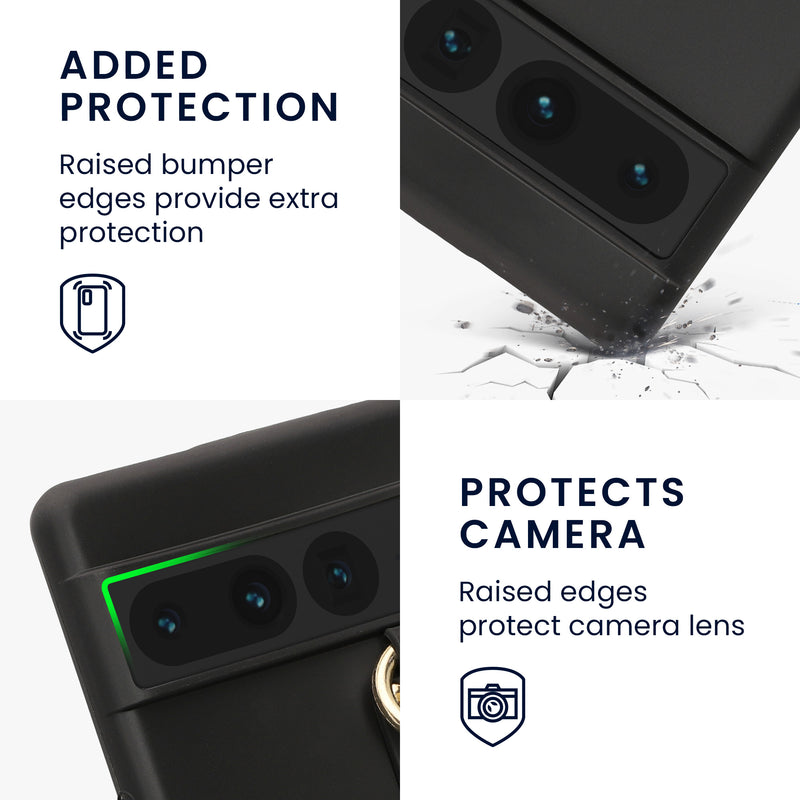 kwmobile Hülle kompatibel mit Google Pixel 7 Pro - Handyhülle mit Schlaufe Ring - Handy Cover Case