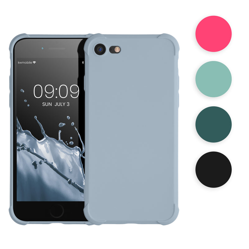 kwmobile Hülle kompatibel mit Apple iPhone SE (2022) / iPhone SE (2020) / iPhone 8 / iPhone 7 - Backcover TPU - Soft Handyhülle mit verstärkten Ecken - Handy Case in Schwarz matt Schwarz matt  