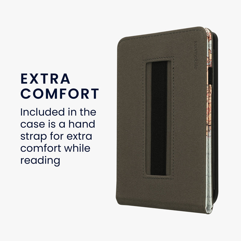 kwmobile Hülle kompatibel mit Kobo Clara 2E / Tolino Shine 4 Hülle - Case mit Schlaufe und Ständer