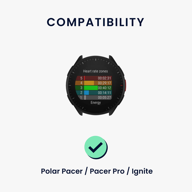 kwmobile Armband kompatibel mit Polar Pacer / Pacer Pro / Ignite Fitnesstracker Sportarmband Band Innenmaße von 19 - 20 cm