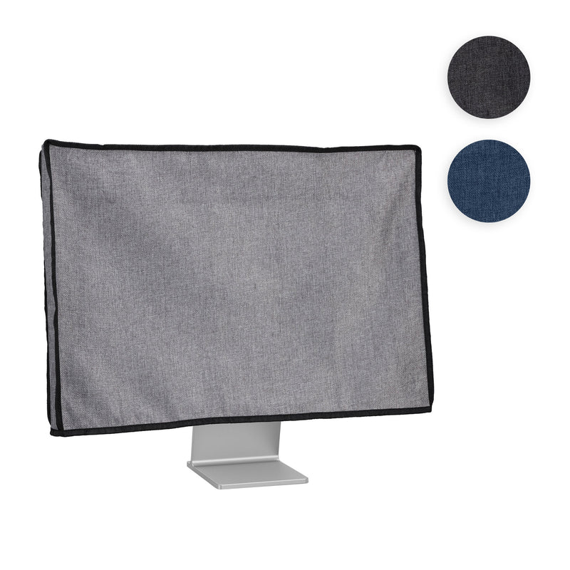 kwmobile Leinen Hülle kompatibel mit 20-22" Monitor - Schutzhülle Staubschutz Abdeckhaube für PC Bildschirm - Computer Screen Cover Staubhaube Haube in Blaugrau Blaugrau  [dsg03]