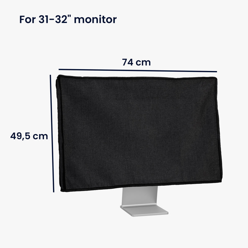 kwmobile Hülle kompatibel mit 31-32" Monitor - Schutzhülle Staubschutz Abdeckhaube für PC Bildschirm - Computer Screen Cover Staubhaube Haube
