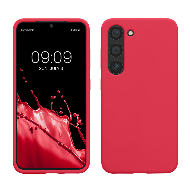 kwmobile Hülle kompatibel mit Samsung Galaxy S23 Hülle dünnes Silikon Handy Case stoßfeste Handyhülle weiche Oberfläche Kabelloses Laden