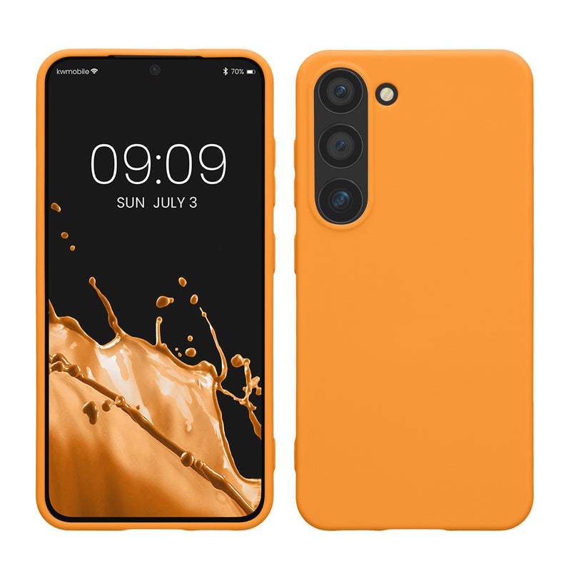 kwmobile Hülle kompatibel mit Samsung Galaxy S23 Hülle - Silikon Handyhülle - Case stoßabsorbierend flexibel - Kabelloses Laden