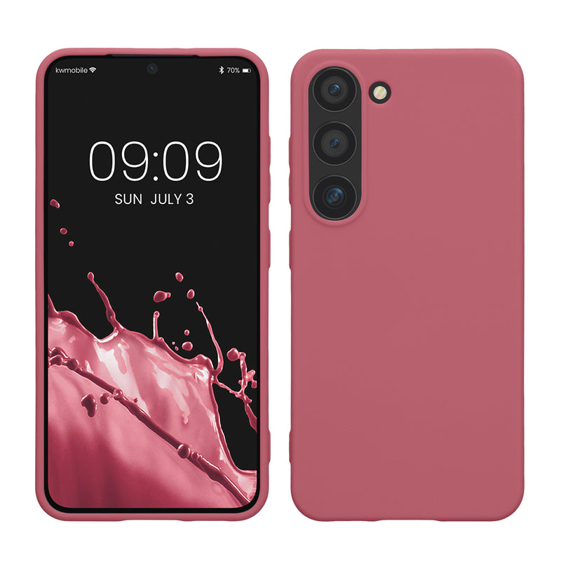 kwmobile Hülle kompatibel mit Samsung Galaxy S23 Hülle - Silikon Handyhülle - Case stoßabsorbierend flexibel - Kabelloses Laden