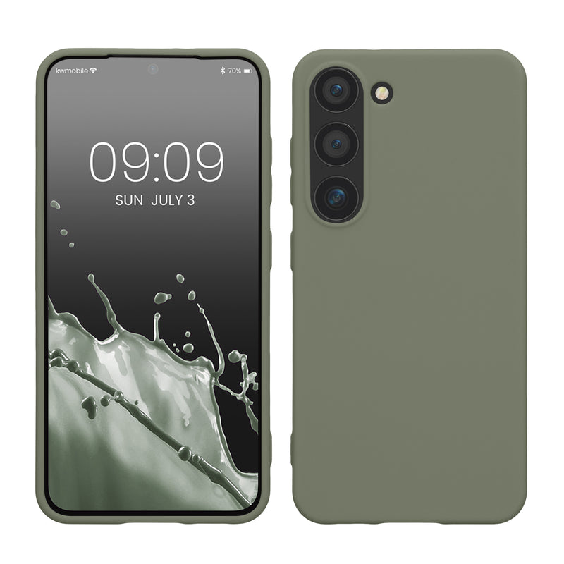 kwmobile Hülle kompatibel mit Samsung Galaxy S23 Hülle - Silikon Handyhülle - Case stoßabsorbierend flexibel - Kabelloses Laden
