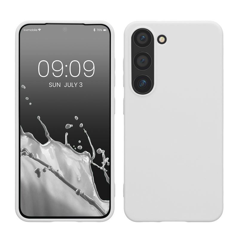 kwmobile Hülle kompatibel mit Samsung Galaxy S23 Hülle - Silikon Handyhülle - Case stoßabsorbierend flexibel - Kabelloses Laden