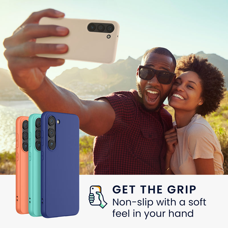 kwmobile Hülle kompatibel mit Samsung Galaxy S23 Hülle - Silikon Handyhülle - Case stoßabsorbierend flexibel - Kabelloses Laden