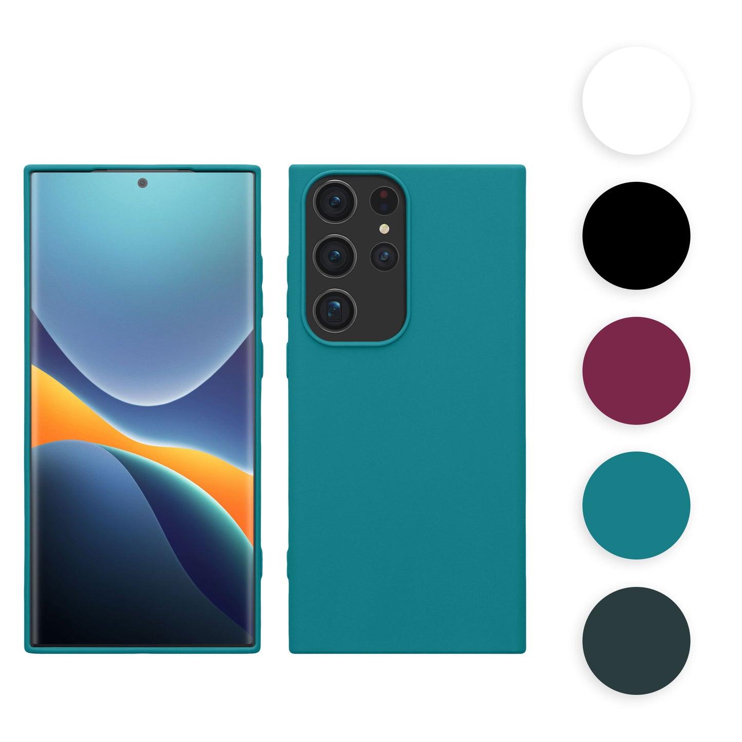 kwmobile Hülle kompatibel mit Samsung Galaxy S23 Ultra Hülle - TPU Silikon Handyhülle weich schlank - Case stoßabsorbierend flexibel - kabelloses Laden - Dunkler Schiefer Dunkler Schiefer  