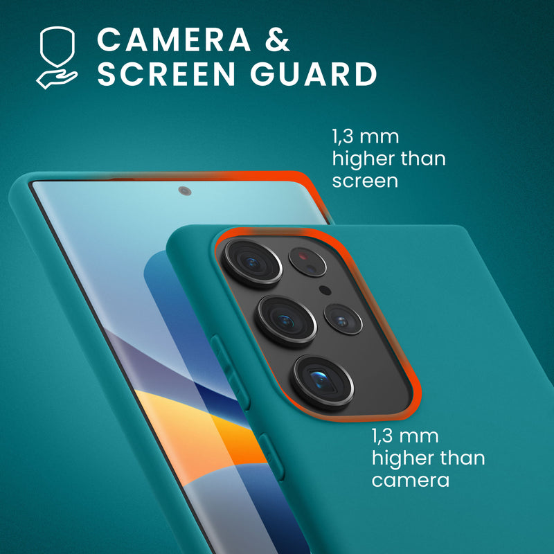 kwmobile Hülle kompatibel mit Samsung Galaxy S23 Ultra Hülle - Silikon Handyhülle weich schlank - Case stoßabsorbierend flexibel - kabelloses Laden