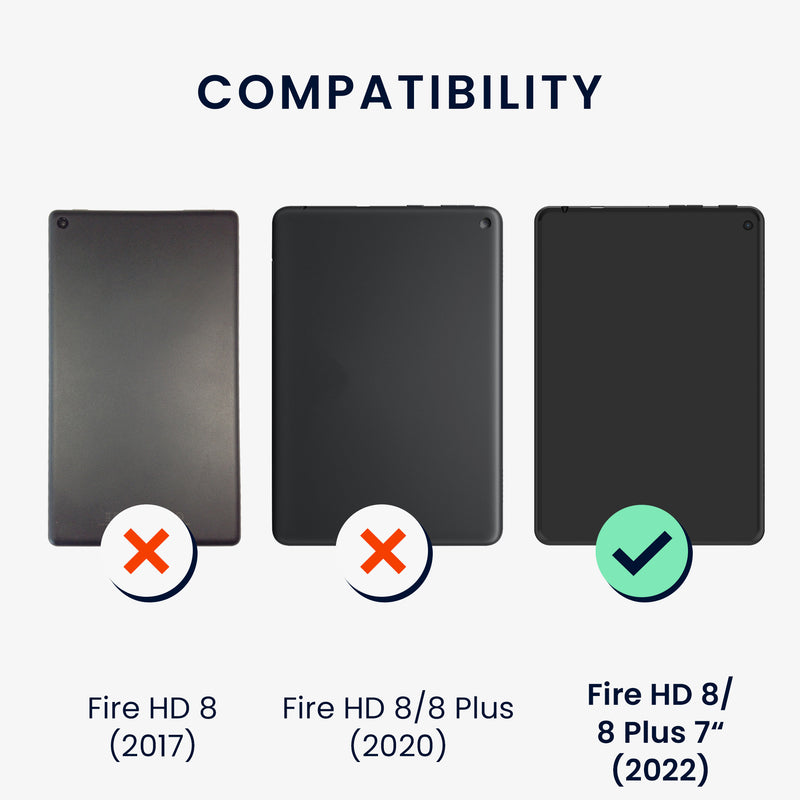2x Folie kompatibel mit Amazon Fire HD 8 / 8 Plus 7" (2022)