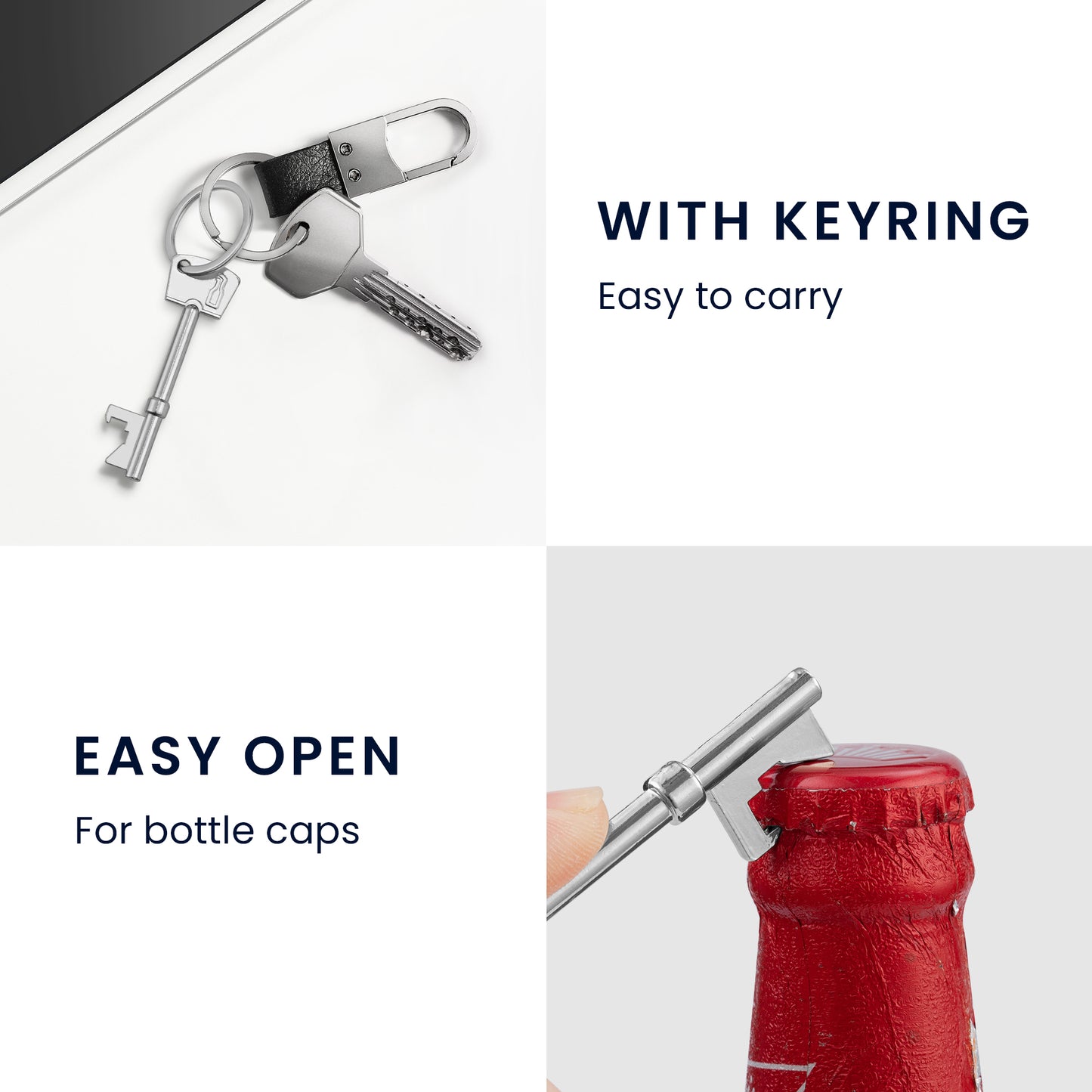kwmobile Flaschenöffner in Schlüsselform - Bottle Opener Set - Schlüsselanhänger - Kronkorken Öffner für Bier Soda Soft Drinks